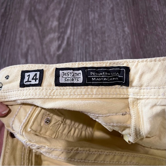 Miss Me Girls Denim Shorts Yellow Size 14 - Picture 3 of 8